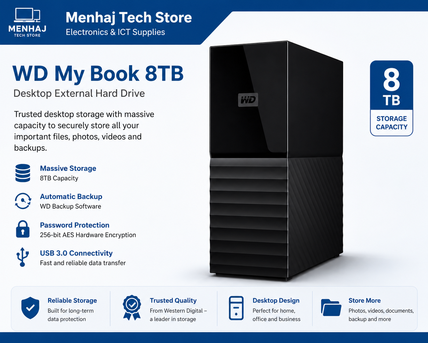 WD My Book 8TB Desktop HDD