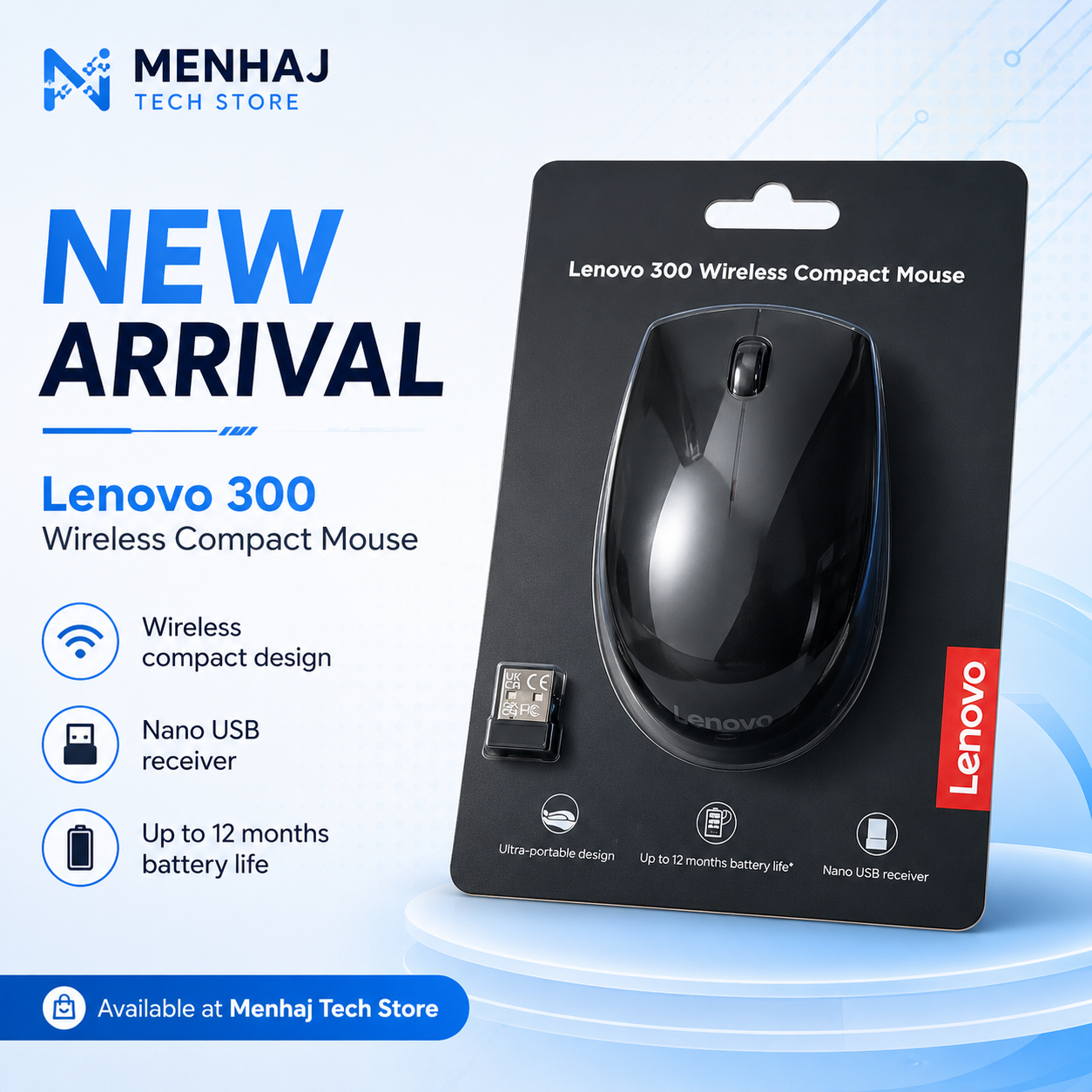 Lenovo 300 Wireless Compact Mouse